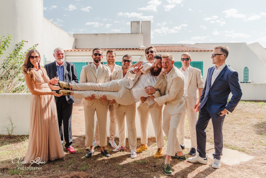 Pestana Alvor Praia wedding, groom and groomsmen - Olga Rosi Photography
